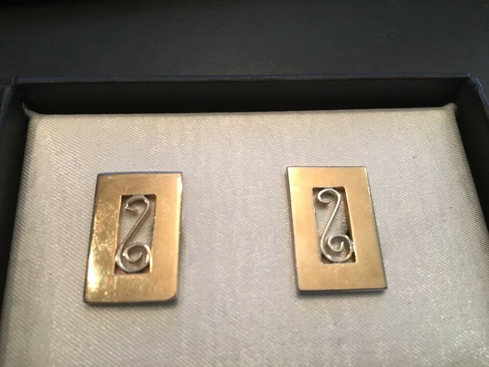 VTG Swank Gold Tone Cufflinks with Open Scrollwork